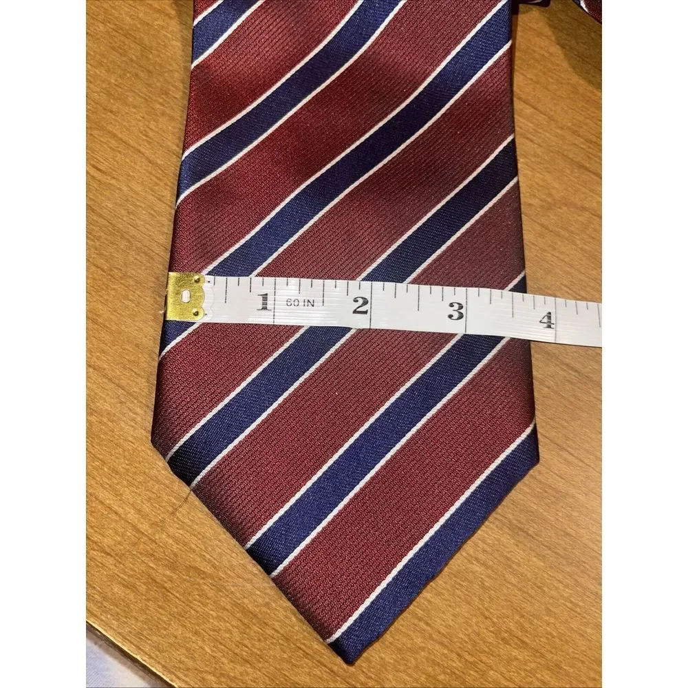 Beverly Hills Polo Club Necktie‎ Men Red Garnet Stripe Business Weddings Resort
